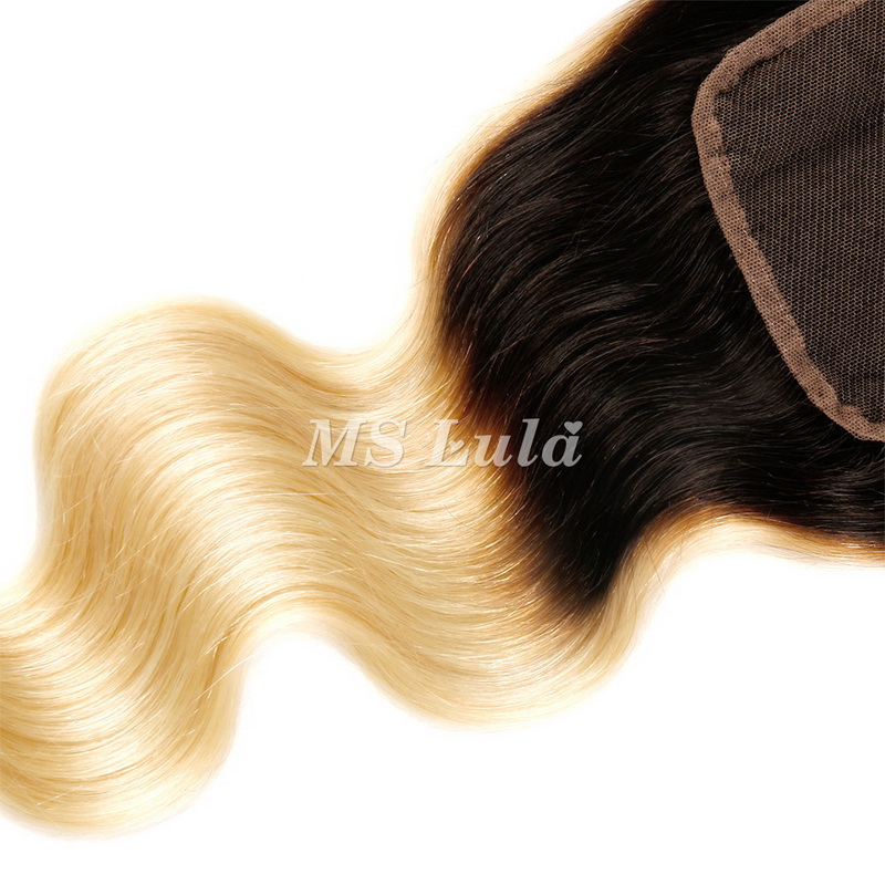 4x4 5x5 1B/613# Virgin Hair Body Wave Lace Closure - 图片 5